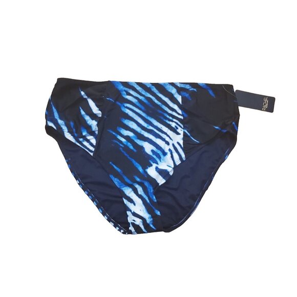 Rachel Roy Women's Plus Size 1X High Waisted Bikini Bottom Blue Zebra Print - Picture 1 of 5